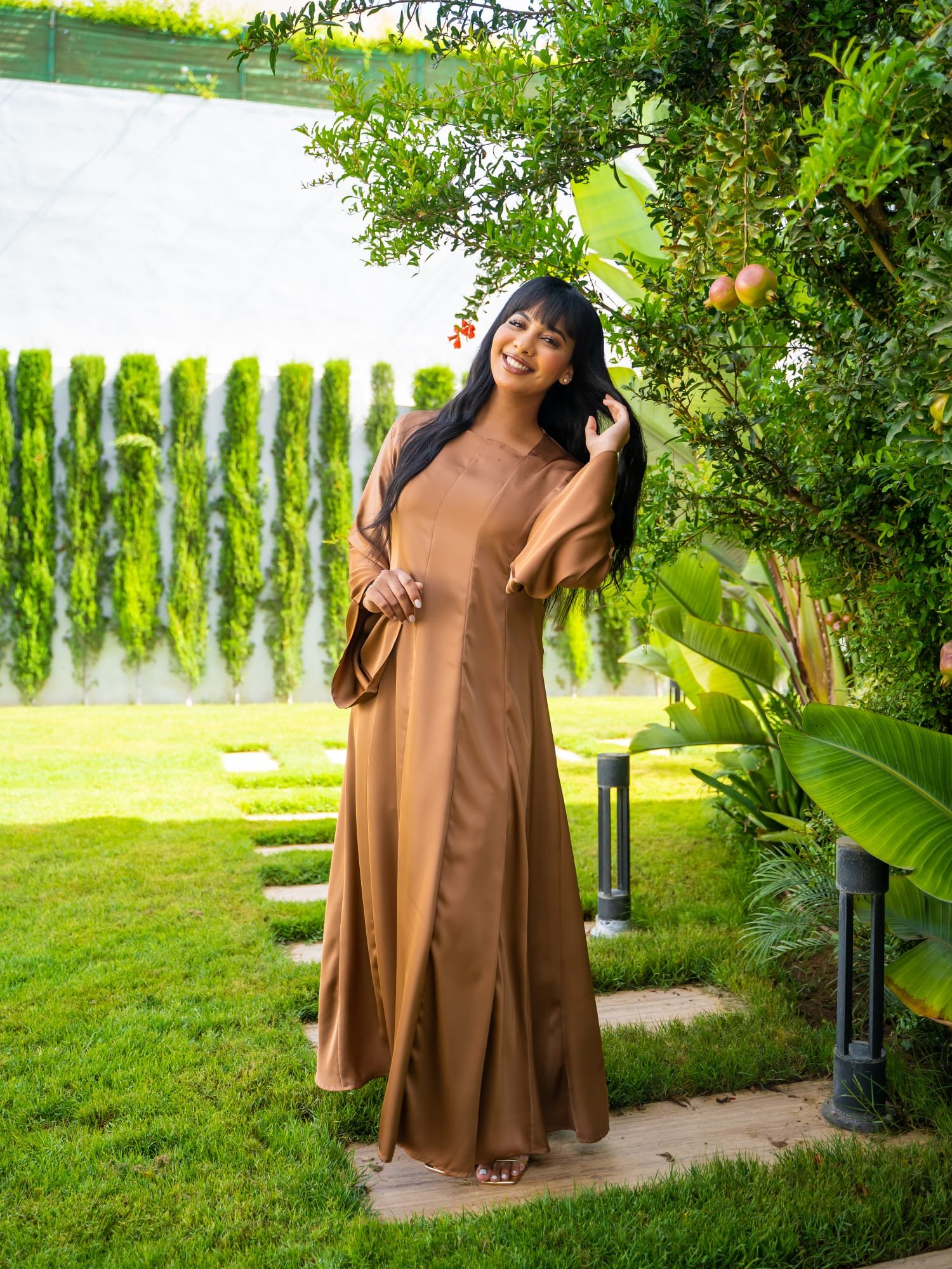 Maisam Brown Flowing Kaftan Dress - Image 2