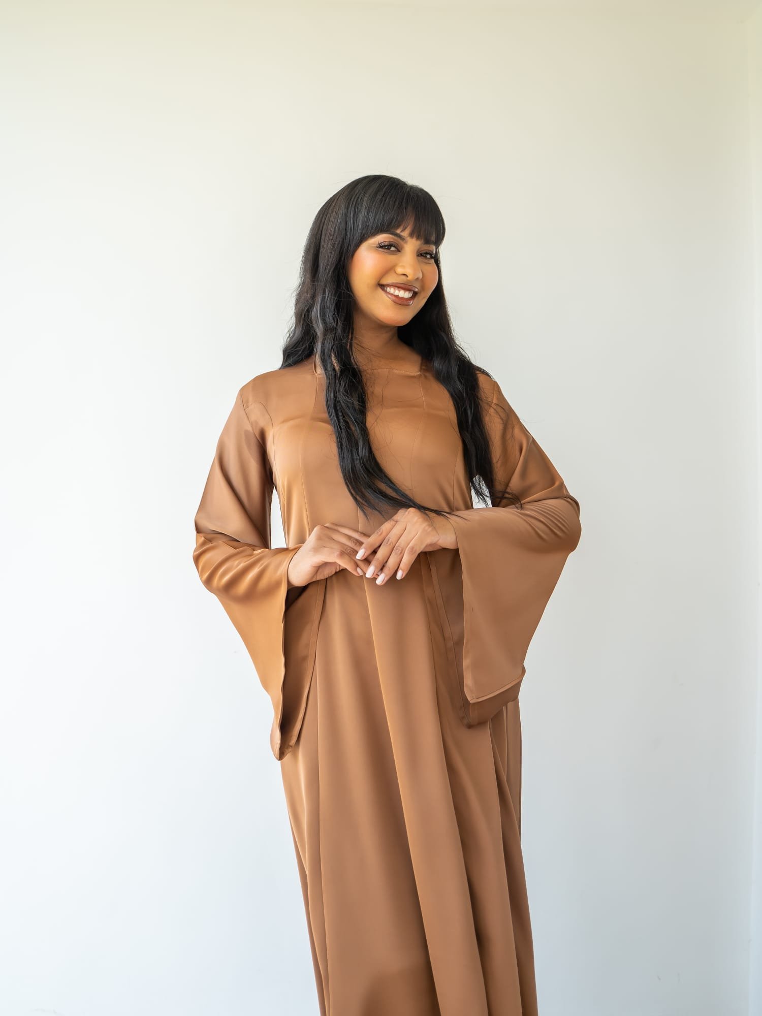 Maisam Brown Flowing Kaftan Dress - Image 7